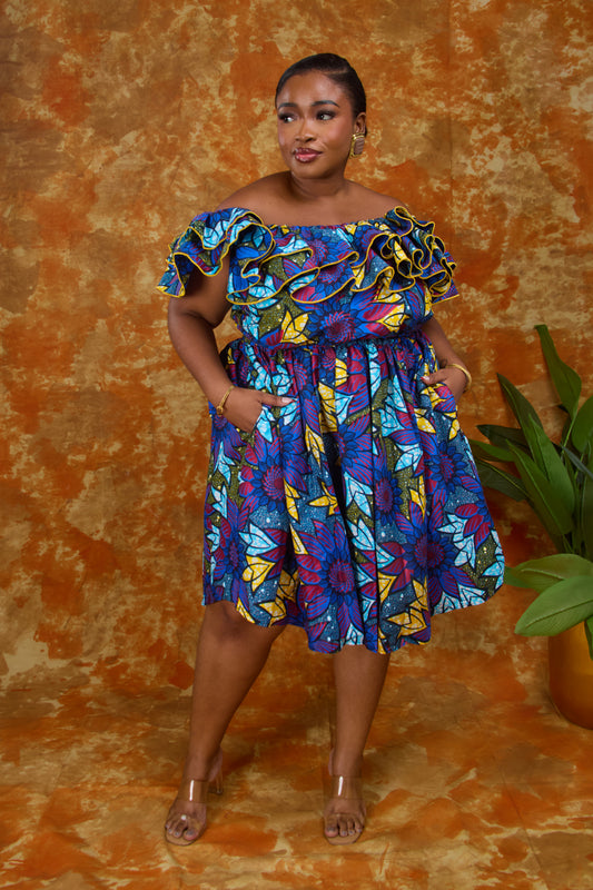 Aïcha - Robe Wax Longueur Mini
