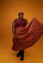 Charger l&#39;image dans la galerie, Jupe Sika orange - longueur maxi - Taille 52/54