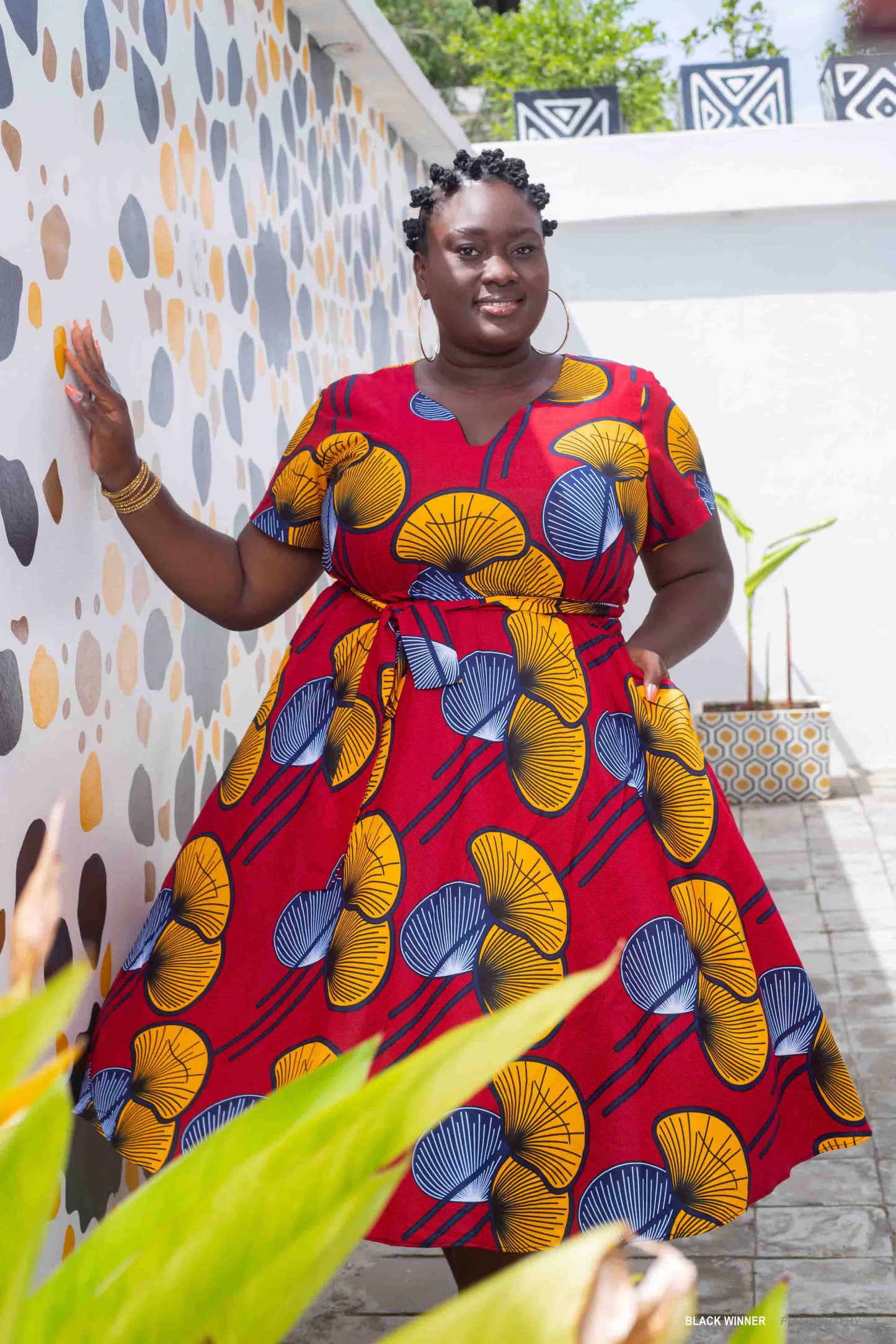 Diorinda - Robe Wax Longueur Midi