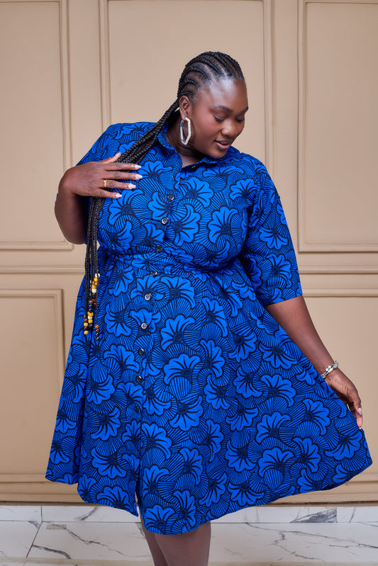 Emma - Robe Chemise Wax Longueur Midi