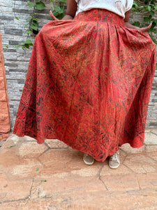 Jupe Sika orange - longueur maxi - Taille 52/54