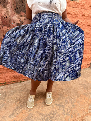 Jupe Sika bleue - longueur midi - Taille 52/54
