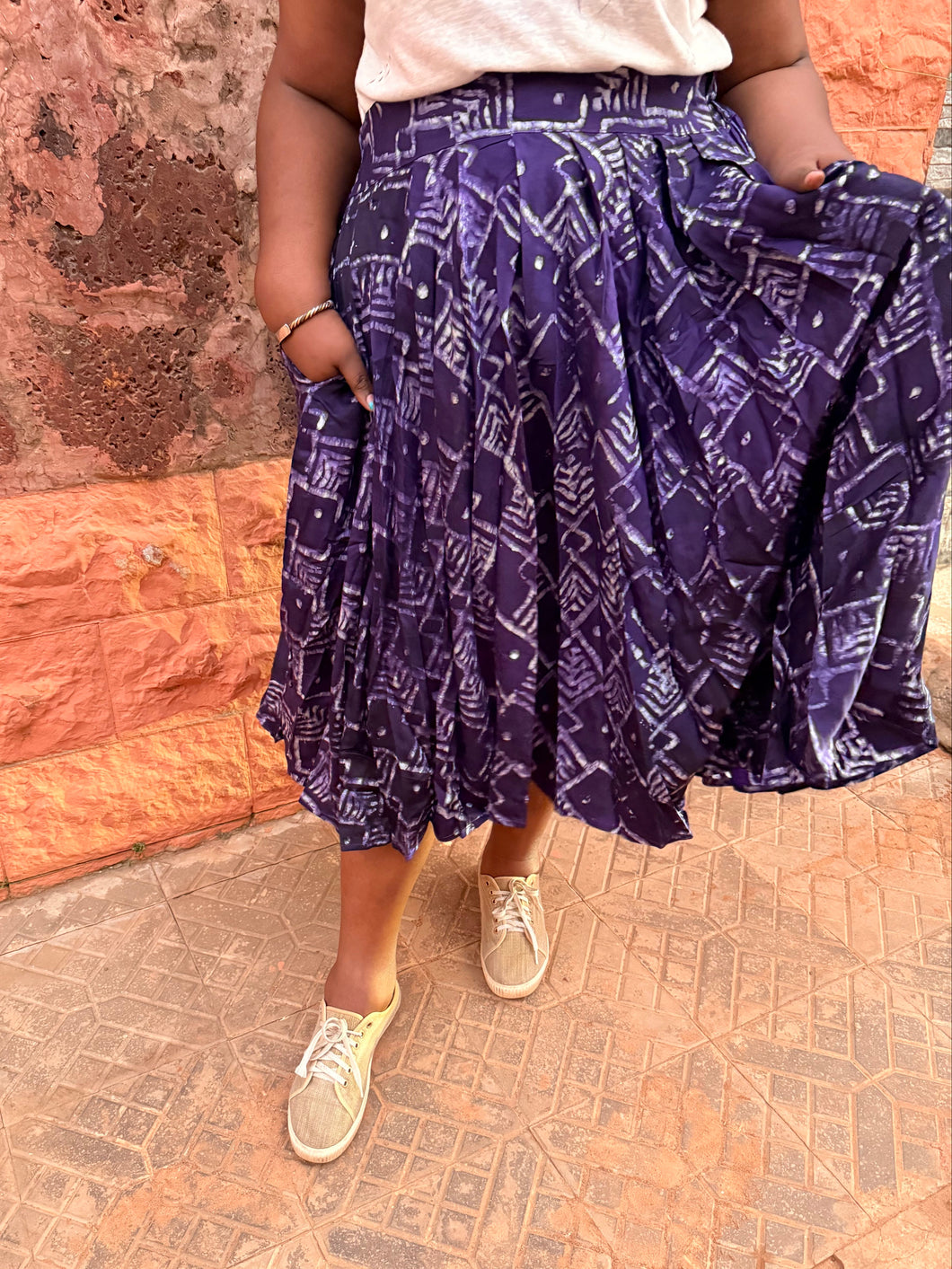 Jupe Sika mauve - longueur midi - Taille 48/50