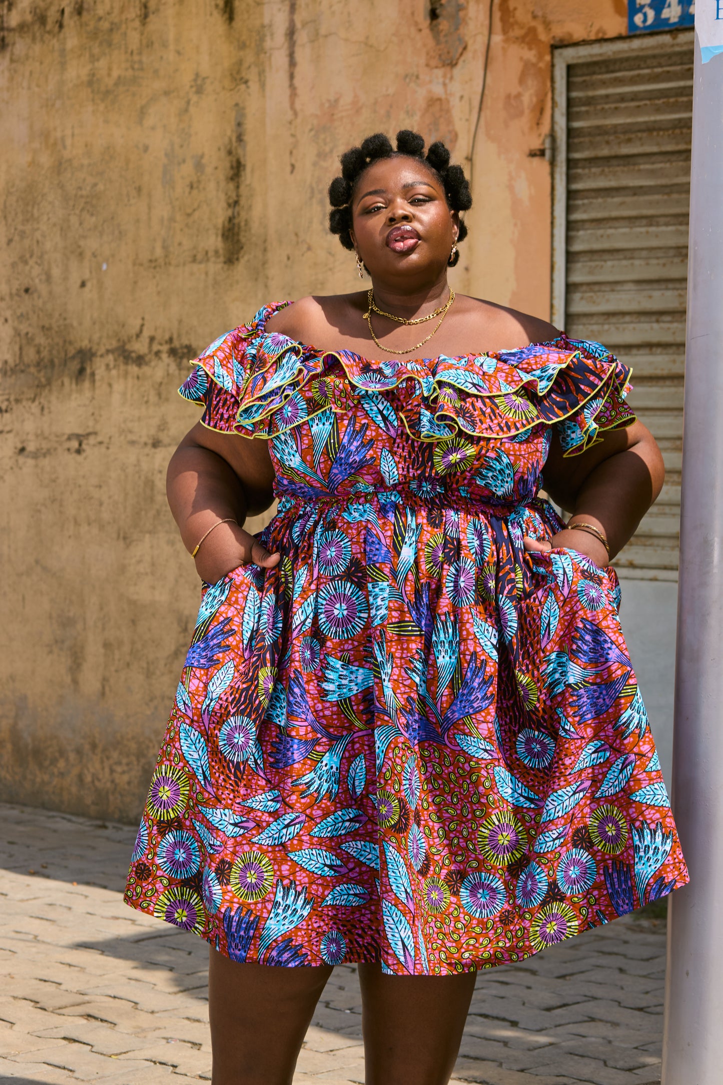 Aïcha - Robe Wax Longueur Mini