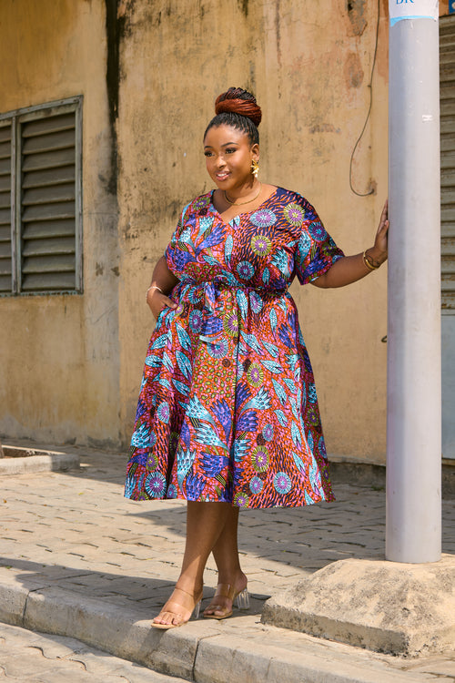 Diorinda - Robe Wax Longueur Midi